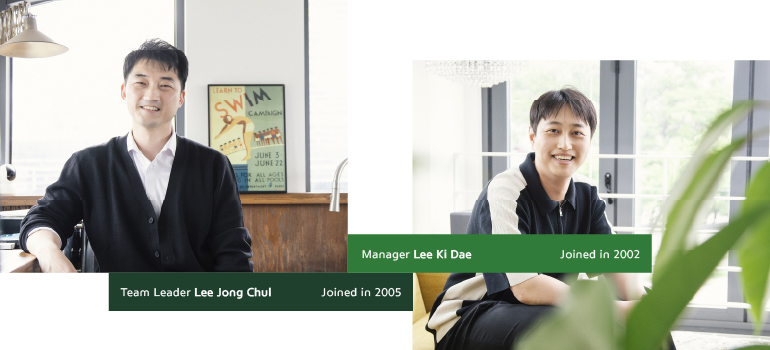 Team Leader Lee Jong Chul Joined in 2005 Manager Lee Ki Dae Joined in 2002